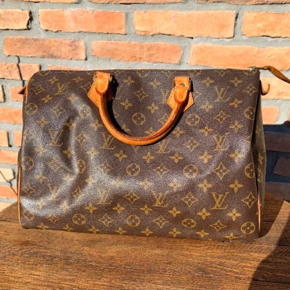 Louis Vuitton Monogram LV Speedy 35 Tote Bag Purse